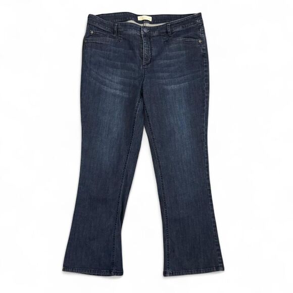 J. Jill Smooth-fit Barely Bootcut Dark Wash whiskered Denim Jeans Size 16P - Picture 1 of 5